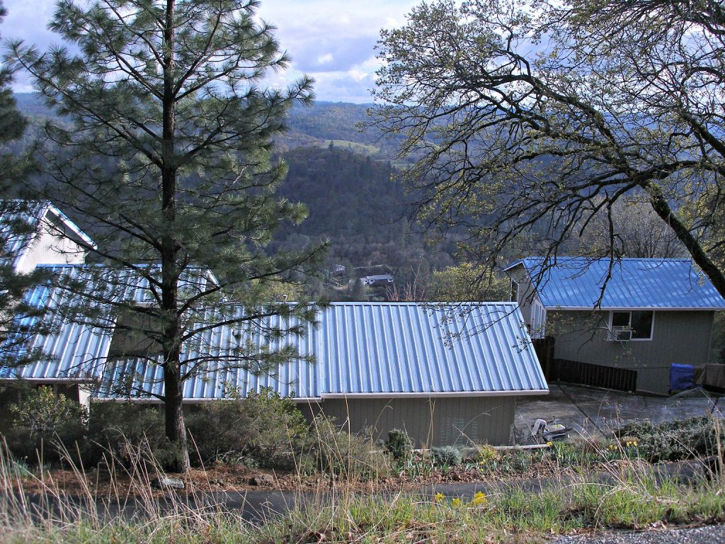 Photo of home with a steel roof.